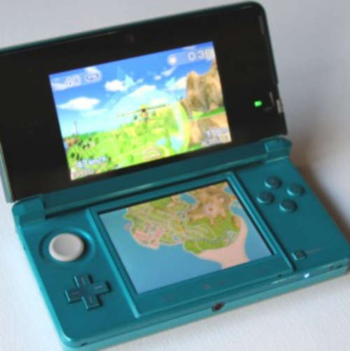 Nintendo 3DS Aqua console with firmware 4.5
